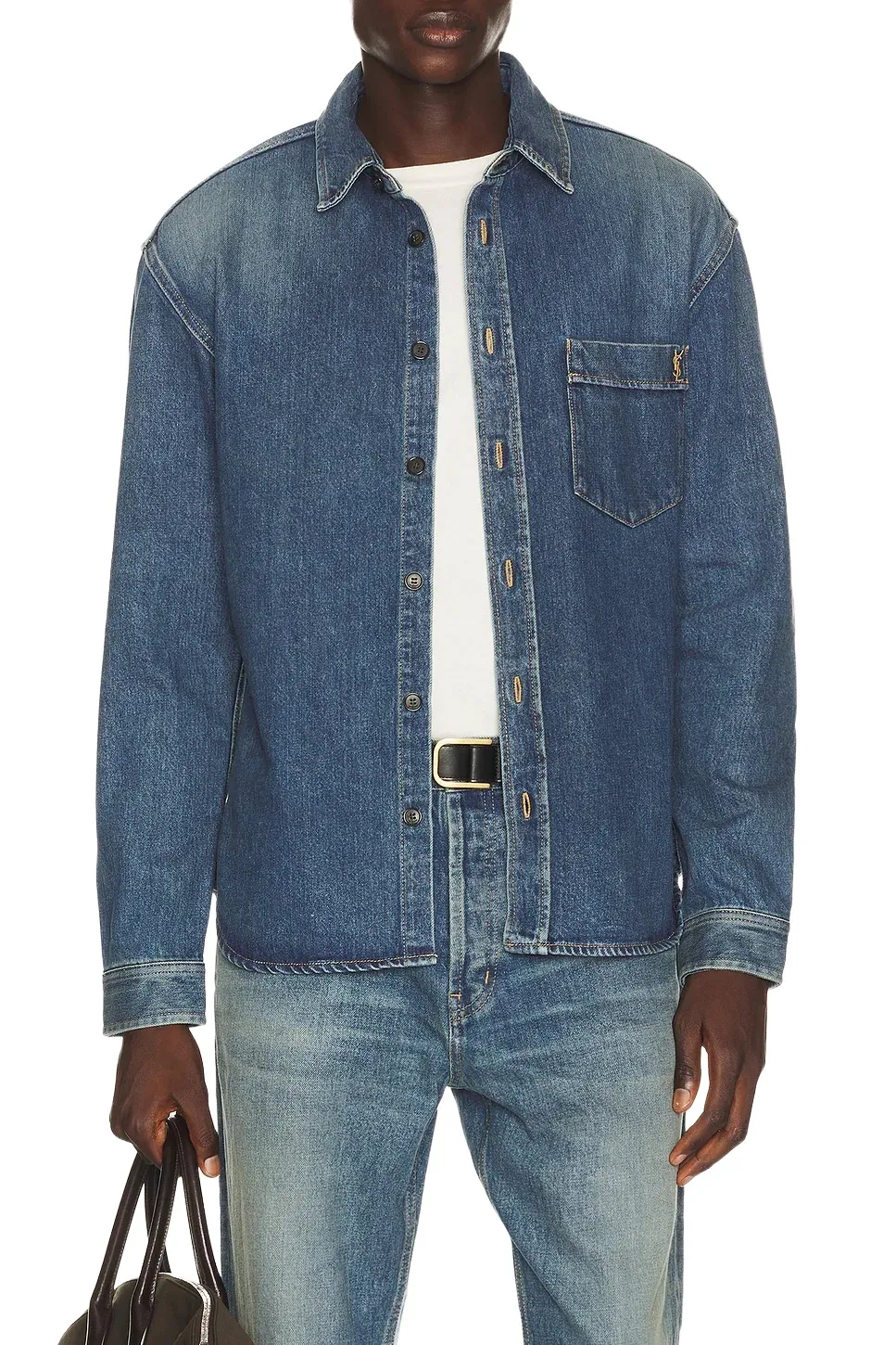 Saint Laurent Loose Single Pocket Cassandre Shirt