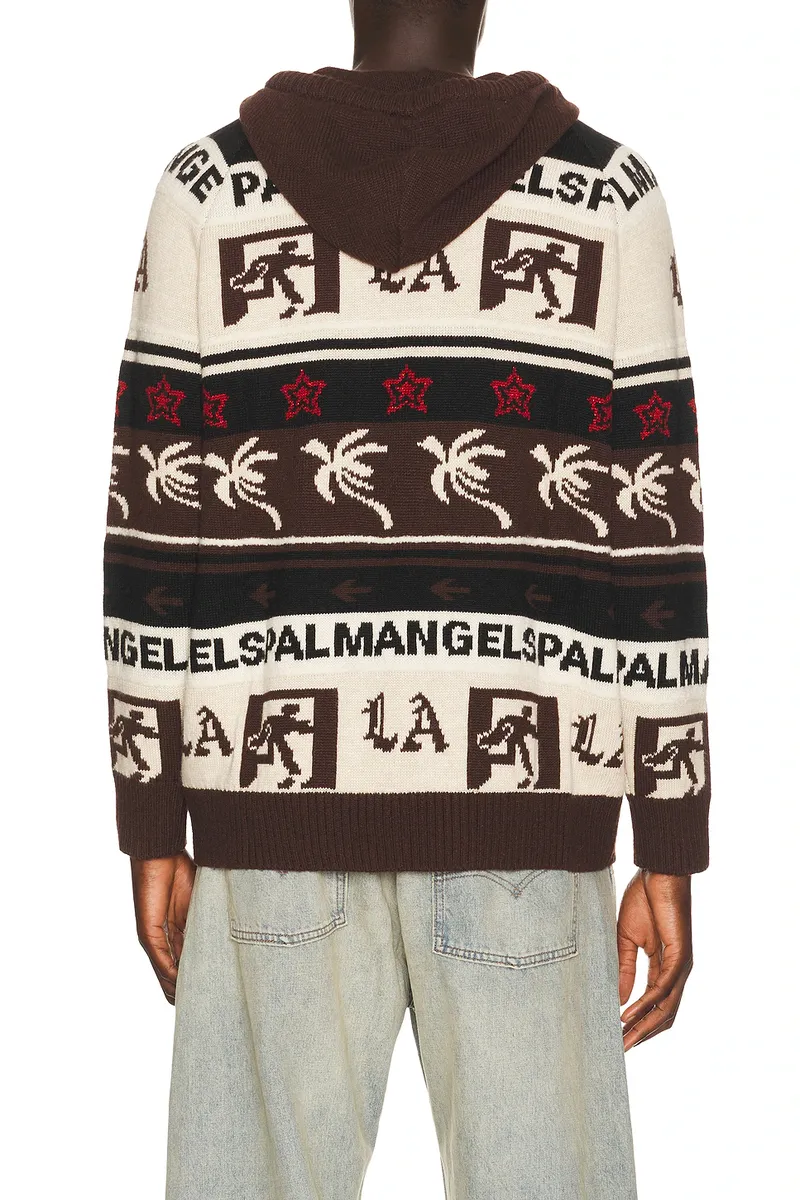 Palm Angels Palm Shadow Jacquard Loose Knit Hoodie | Thumbnail 2 Palm Angels Palm Shadow Jacquard Loose Knit Hoodie | Thumbnail 2