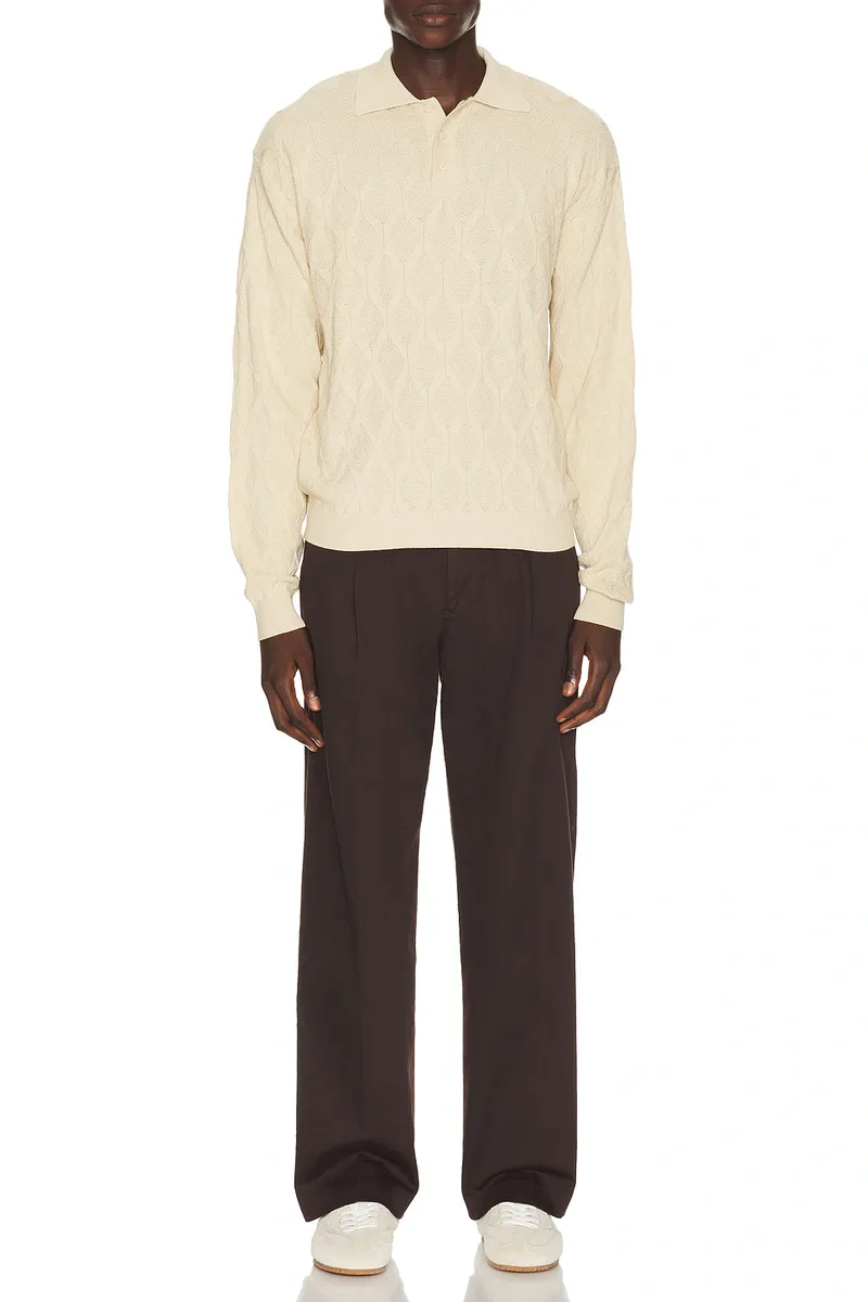Students Golf Carlsbad Knit Long Sleeve Polo Sweater | Thumbnail 3 Students Golf Carlsbad Knit Long Sleeve Polo Sweater | Thumbnail 3