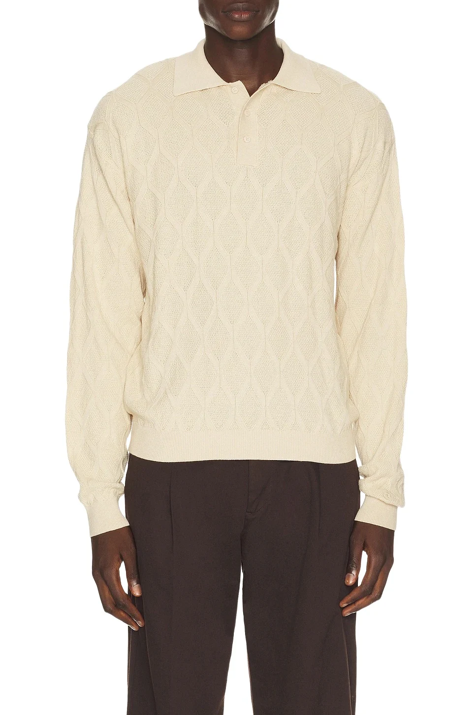 Students Golf Carlsbad Knit Long Sleeve Polo Sweater
