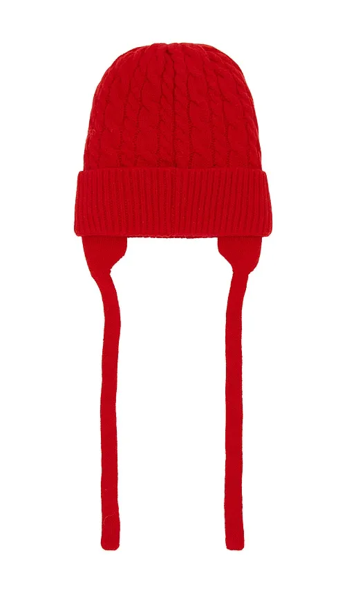 Damson Madder Cashmere Mix Turn Up Tie Beanie | Thumbnail 2