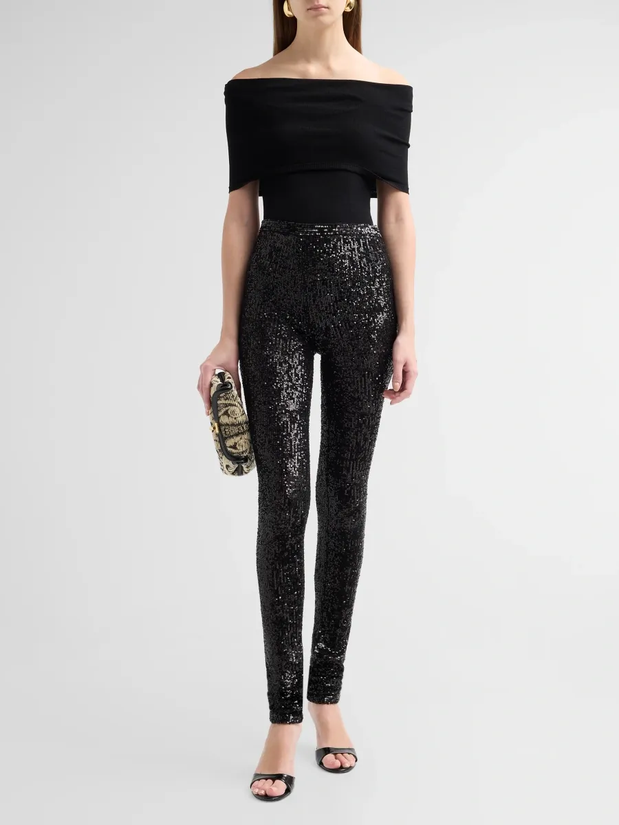 Lapointe Women's Mini Sequin Stretch Leggings | Thumbnail 2