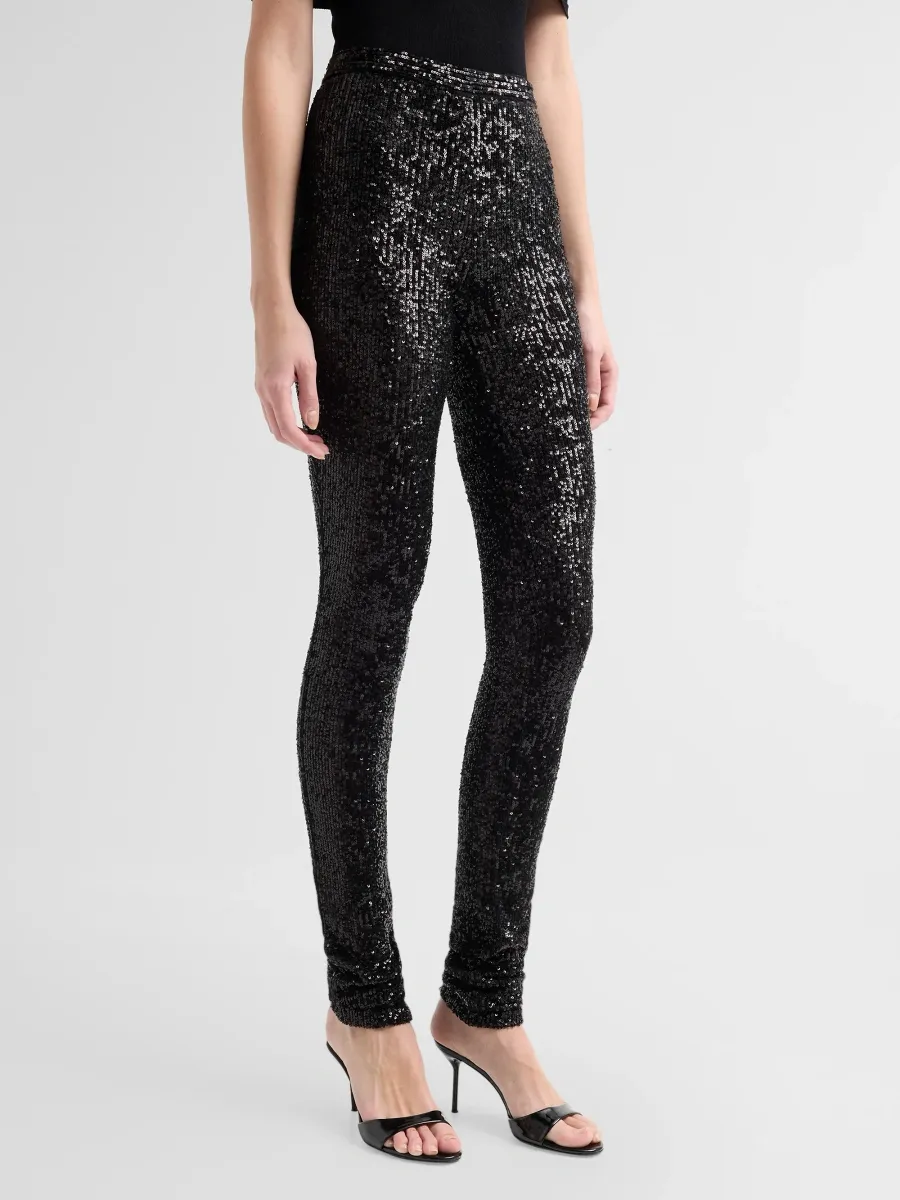 Lapointe Women's Mini Sequin Stretch Leggings | Thumbnail 4