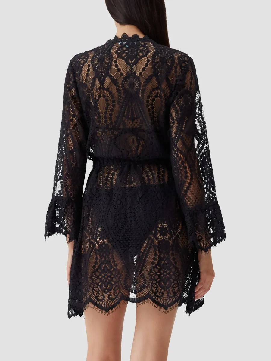 Melissa Odabash Women's Naia Sheer Open Caftan | Thumbnail 3 Melissa Odabash Women's Naia Sheer Open Caftan | Thumbnail 3