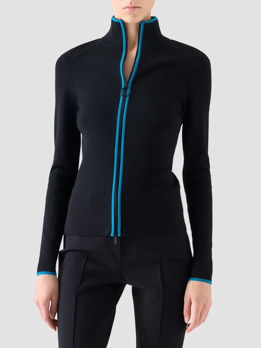 Akris punto Women's Athleisure Knit Stretch-Wool Full-Zip Cardigan | Thumbnail 4 Akris punto Women's Athleisure Knit Stretch-Wool Full-Zip Cardigan | Thumbnail 4