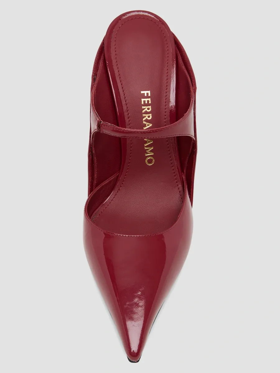 Ferragamo Women's Jasir 95MM Patent Leather Stiletto Mules | Thumbnail 4 Ferragamo Women's Jasir 95MM Patent Leather Stiletto Mules | Thumbnail 4