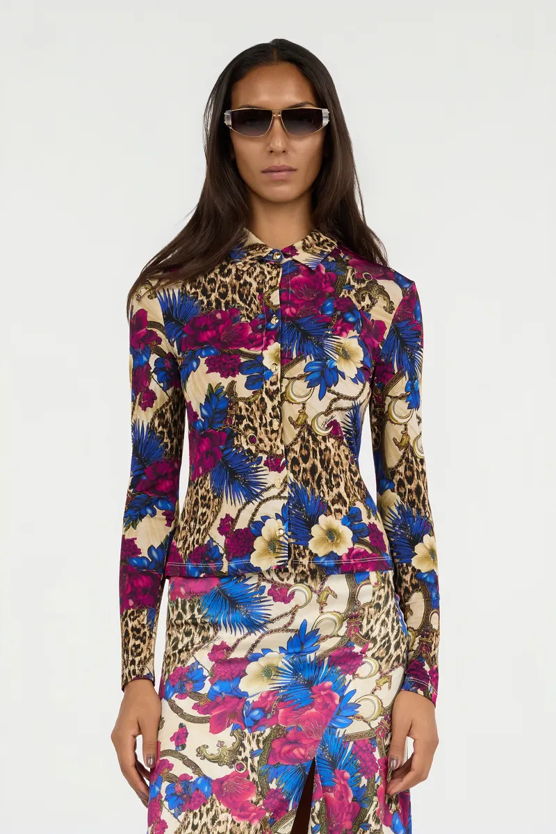 Roberto Cavalli Flower Leopard Print Shirt | Thumbnail 2 Roberto Cavalli Flower Leopard Print Shirt | Thumbnail 2