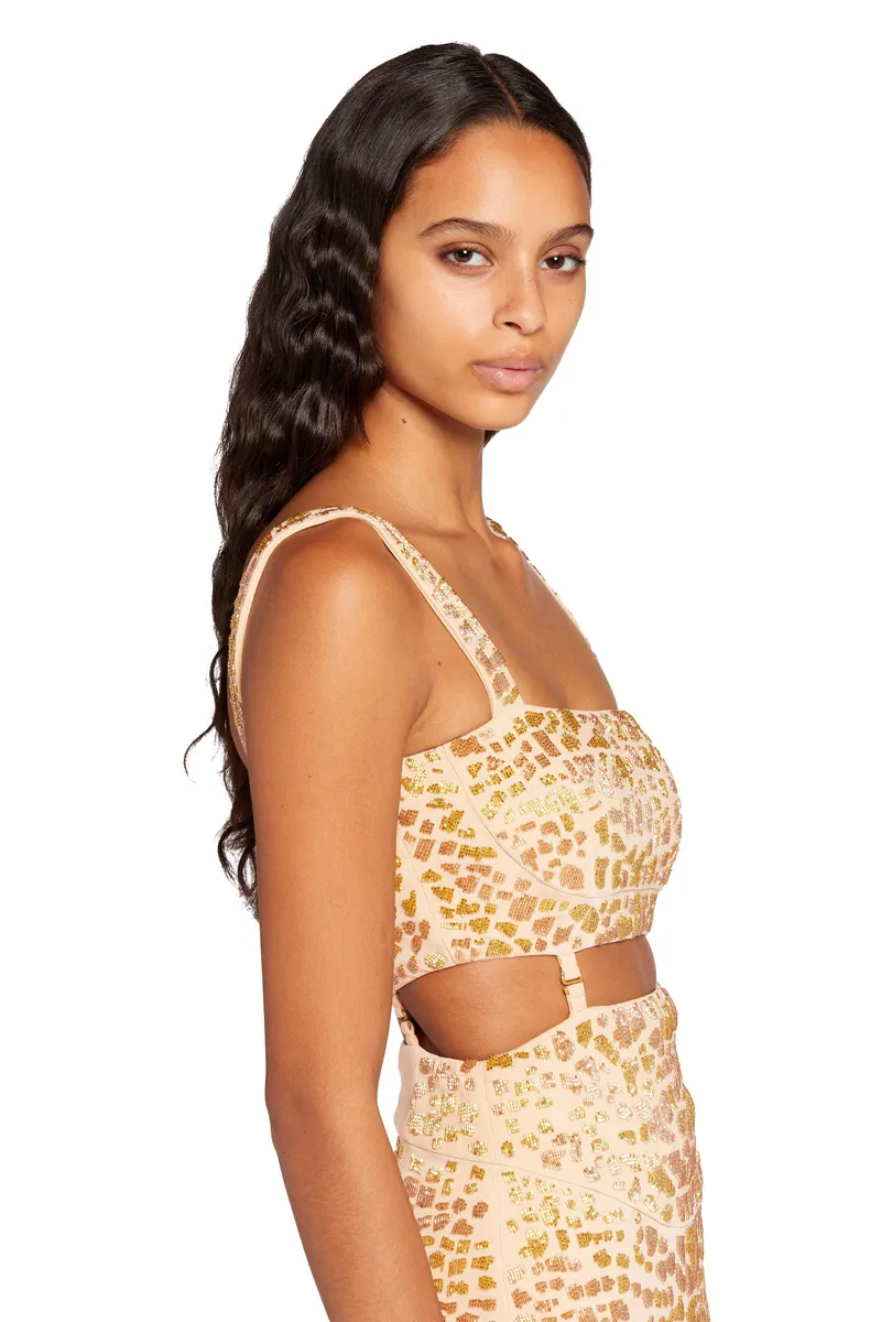 Roberto Cavalli Leopard Bead-Embellished Mini Dress | Thumbnail 4 Roberto Cavalli Leopard Bead-Embellished Mini Dress | Thumbnail 4