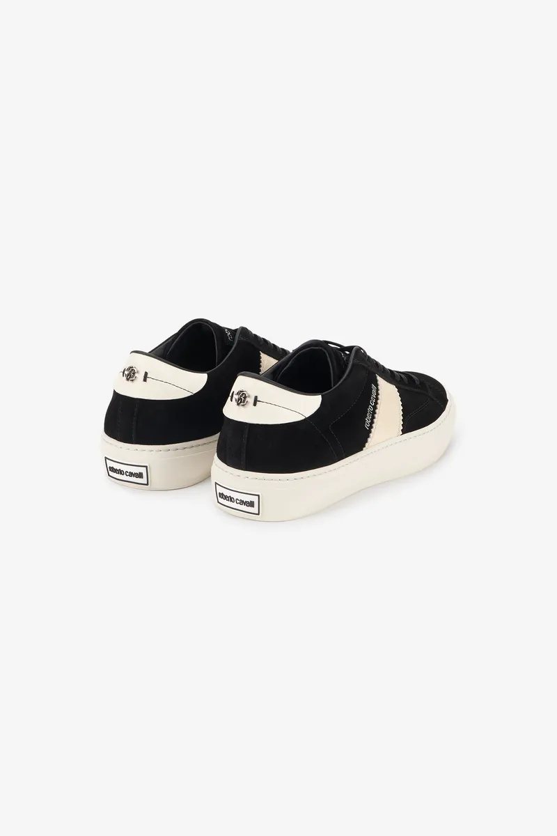 Roberto Cavalli Black Sneakers With Ivory Side Band | Thumbnail 3 Roberto Cavalli Black Sneakers With Ivory Side Band | Thumbnail 3