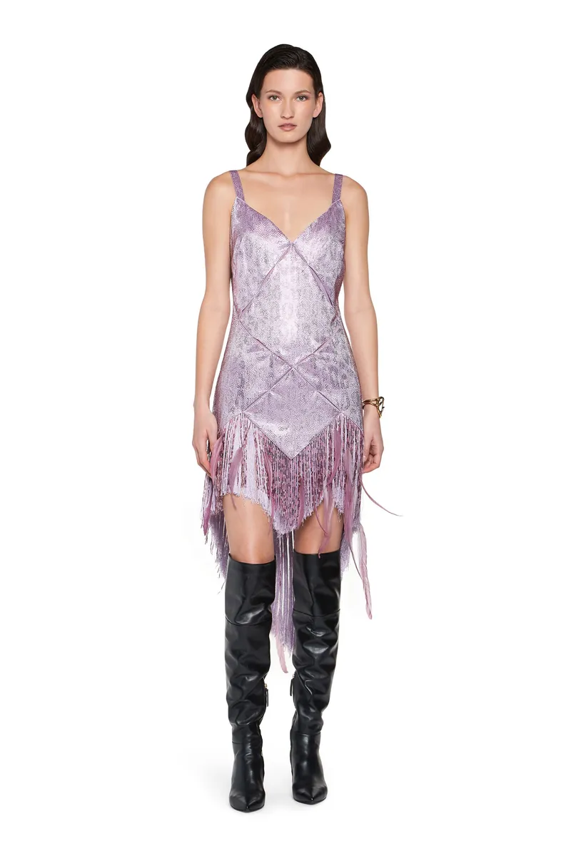 Roberto Cavalli Fringed light amethyst evening dress | Thumbnail 2 Roberto Cavalli Fringed light amethyst evening dress | Thumbnail 2