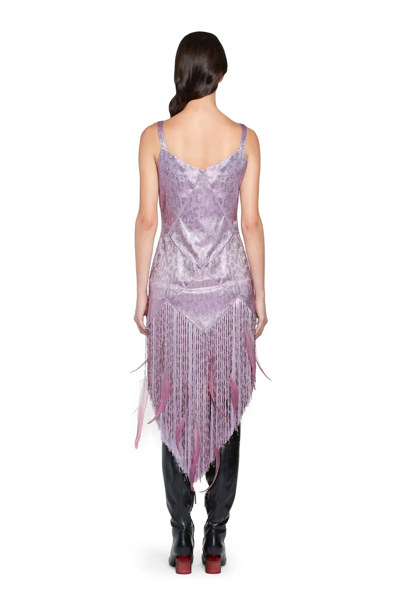 Roberto Cavalli Fringed light amethyst evening dress | Thumbnail 4 Roberto Cavalli Fringed light amethyst evening dress | Thumbnail 4