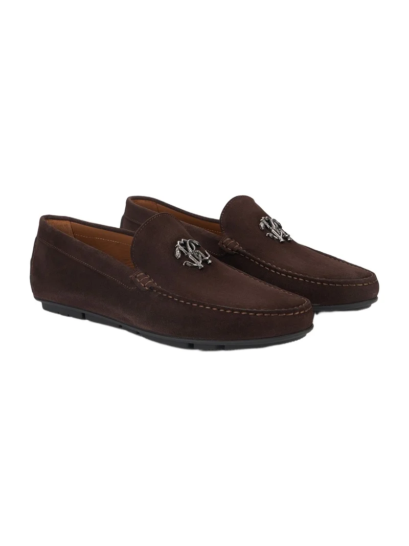 Roberto Cavalli Brown Loafers With RC Monogram