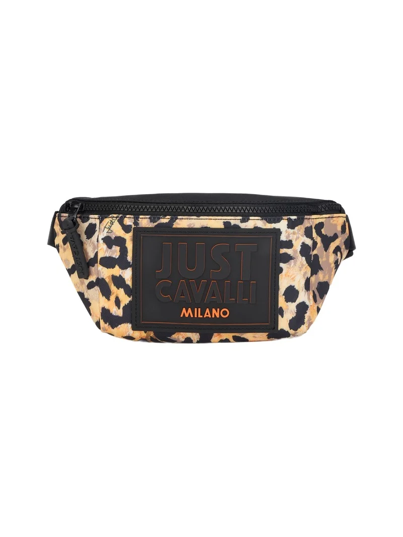 Roberto Cavalli Leopard Print Belt Bag With Logo Patch