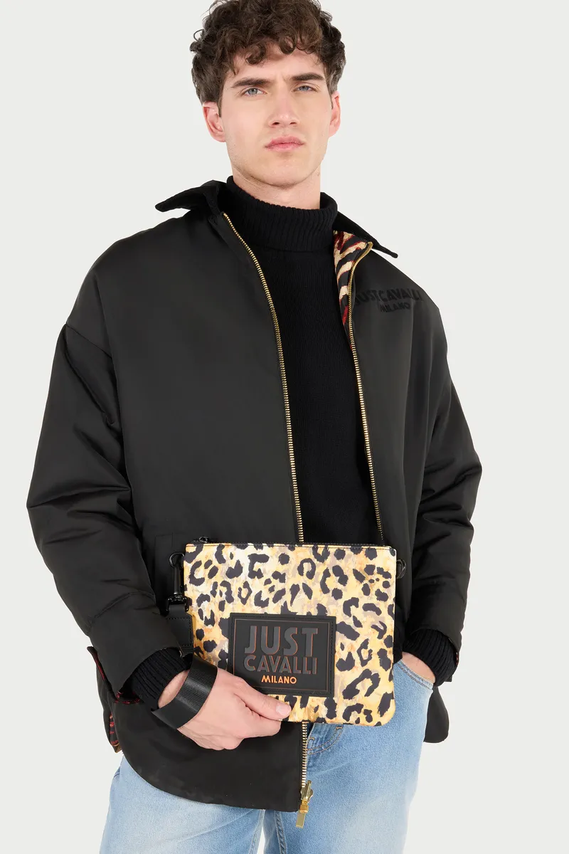 Roberto Cavalli Leopard Print Clutch Bag With Wrist Strap | Thumbnail 2 Roberto Cavalli Leopard Print Clutch Bag With Wrist Strap | Thumbnail 2