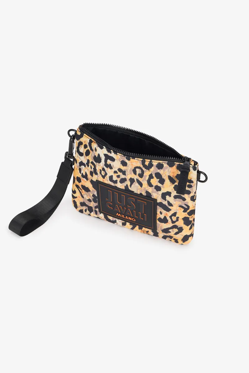 Roberto Cavalli Leopard Print Clutch Bag With Wrist Strap | Thumbnail 7 Roberto Cavalli Leopard Print Clutch Bag With Wrist Strap | Thumbnail 7
