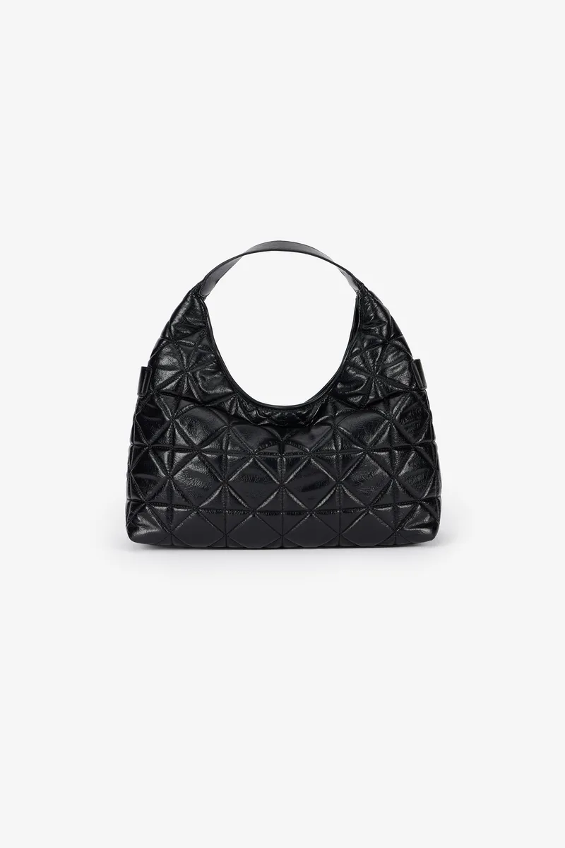 Roberto Cavalli Black Quilted Shoulder Bag With Buckles | Thumbnail 3 Roberto Cavalli Black Quilted Shoulder Bag With Buckles | Thumbnail 3