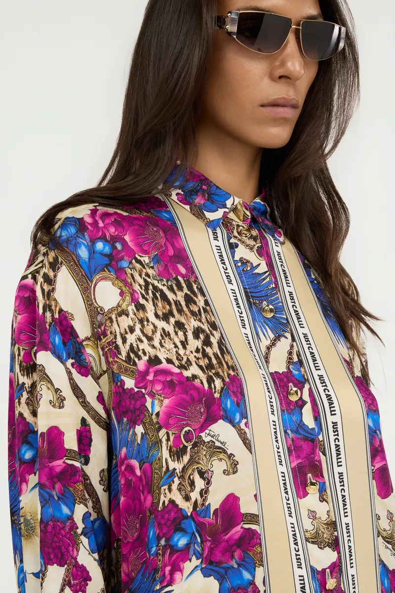Roberto Cavalli Flower Leopard Print Shirt | Thumbnail 4 Roberto Cavalli Flower Leopard Print Shirt | Thumbnail 4