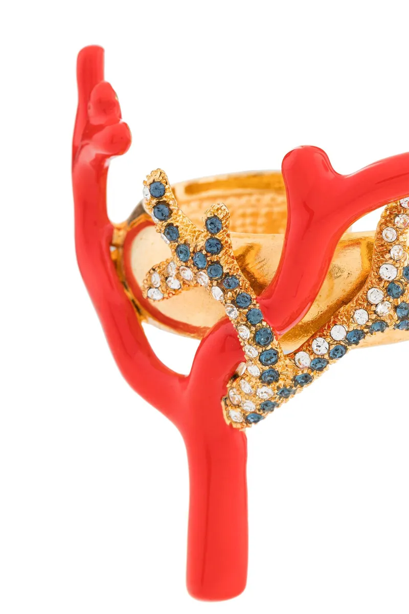 Roberto Cavalli Crystal-Embellished Coral Napkin Holder | Thumbnail 2