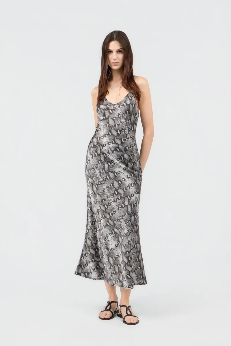 Roberto Cavalli Python Print Silk Midi Slip Dress | Thumbnail 2 Roberto Cavalli Python Print Silk Midi Slip Dress | Thumbnail 2