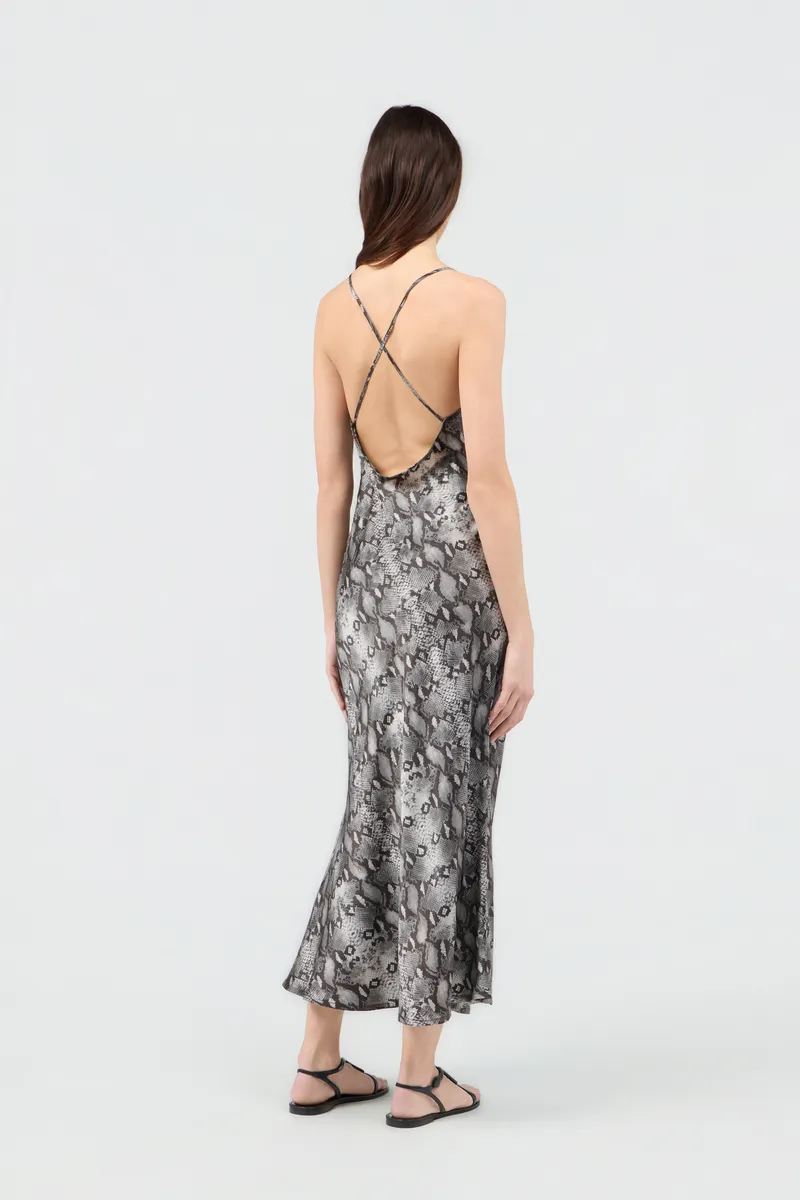 Roberto Cavalli Python Print Silk Midi Slip Dress | Thumbnail 3 Roberto Cavalli Python Print Silk Midi Slip Dress | Thumbnail 3