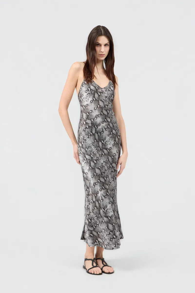 Roberto Cavalli Python Print Silk Midi Slip Dress | Thumbnail 6 Roberto Cavalli Python Print Silk Midi Slip Dress | Thumbnail 6