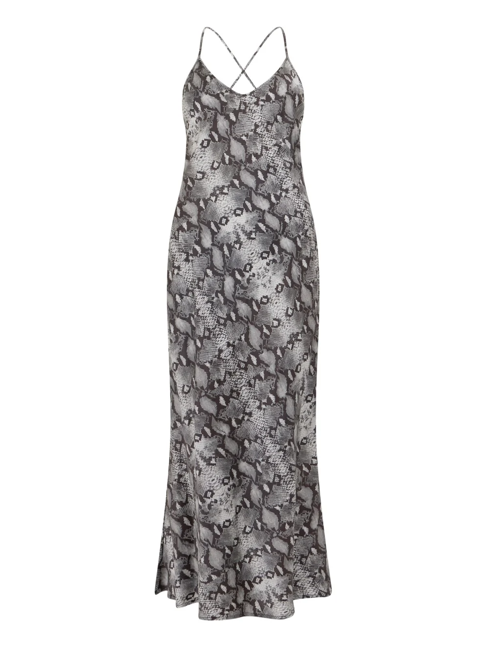 Roberto Cavalli Python Print Silk Midi Slip Dress