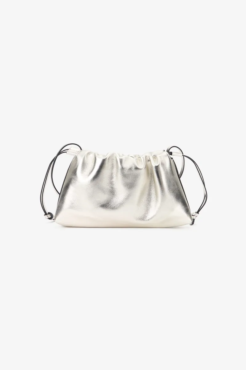 Roberto Cavalli Silver Drawstring Shoulder Bag With RC Monogram | Thumbnail 3 Roberto Cavalli Silver Drawstring Shoulder Bag With RC Monogram | Thumbnail 3