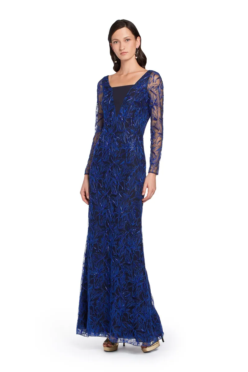Roberto Cavalli Blue layered lace gown | Thumbnail 2 Roberto Cavalli Blue layered lace gown | Thumbnail 2