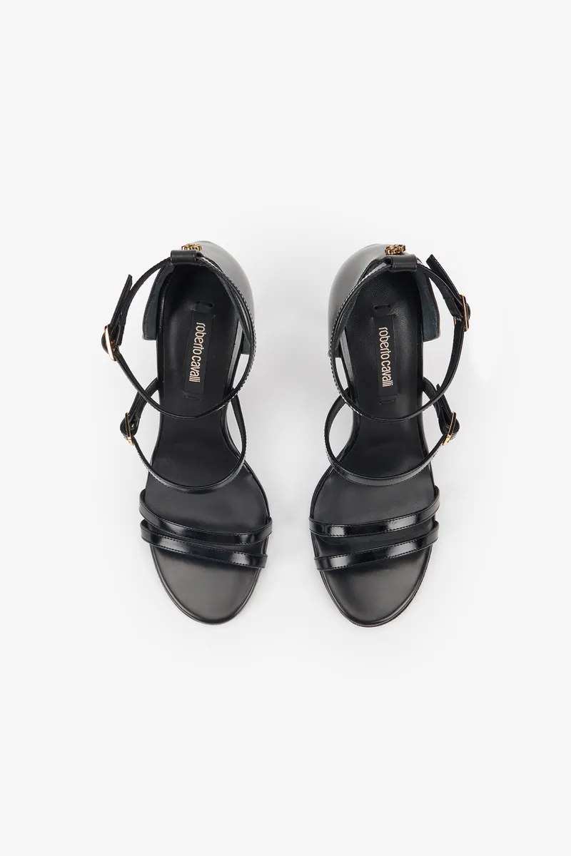 Roberto Cavalli Black Strappy Sandals With Stiletto Heel | Thumbnail 4 Roberto Cavalli Black Strappy Sandals With Stiletto Heel | Thumbnail 4