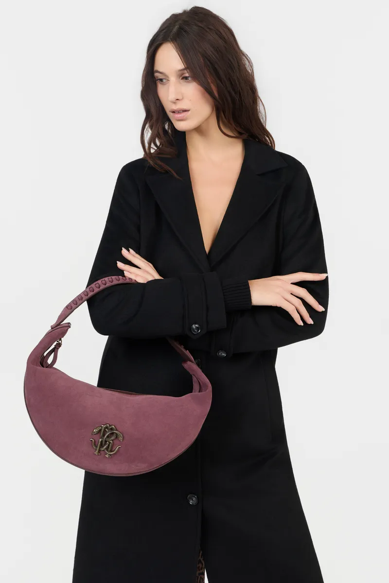 Roberto Cavalli Burgundy Soft Shoulder Bag With RC Monogram | Thumbnail 2