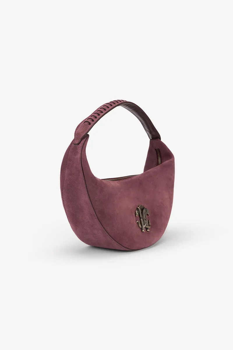 Roberto Cavalli Burgundy Soft Shoulder Bag With RC Monogram | Thumbnail 3