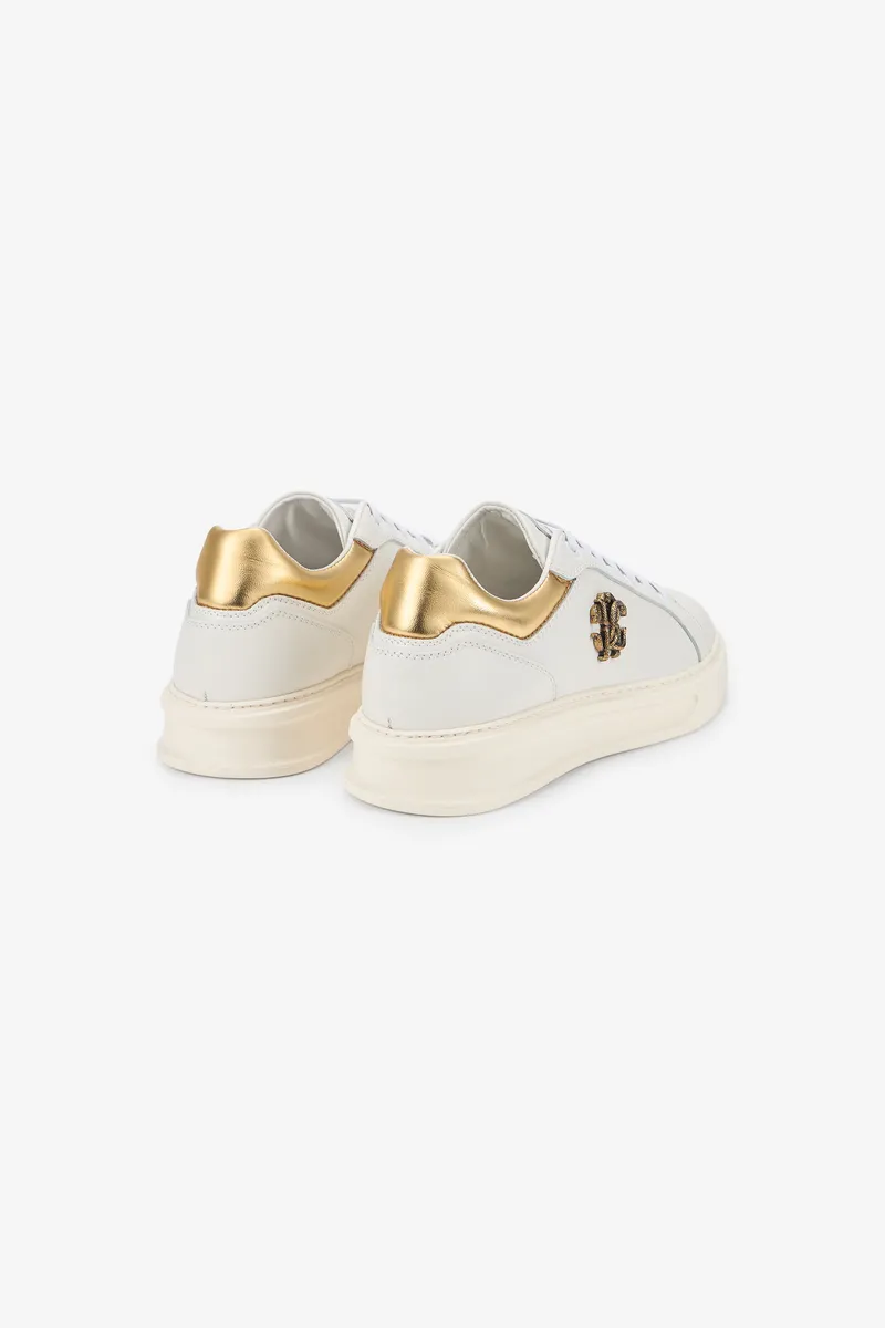 Roberto Cavalli White Sneakers With Gold-Tone RC Monogram | Thumbnail 3 Roberto Cavalli White Sneakers With Gold-Tone RC Monogram | Thumbnail 3