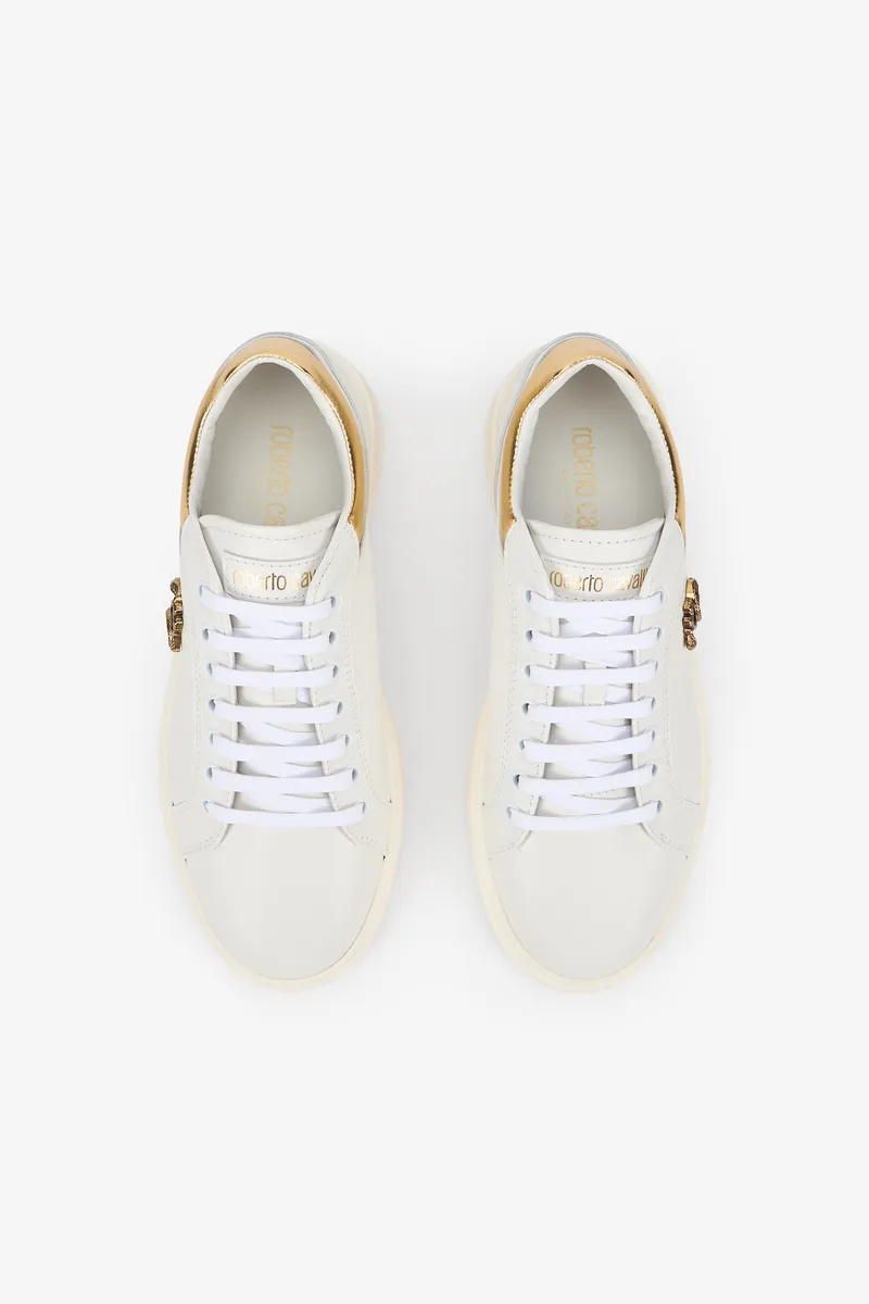 Roberto Cavalli White Sneakers With Gold-Tone RC Monogram | Thumbnail 4 Roberto Cavalli White Sneakers With Gold-Tone RC Monogram | Thumbnail 4