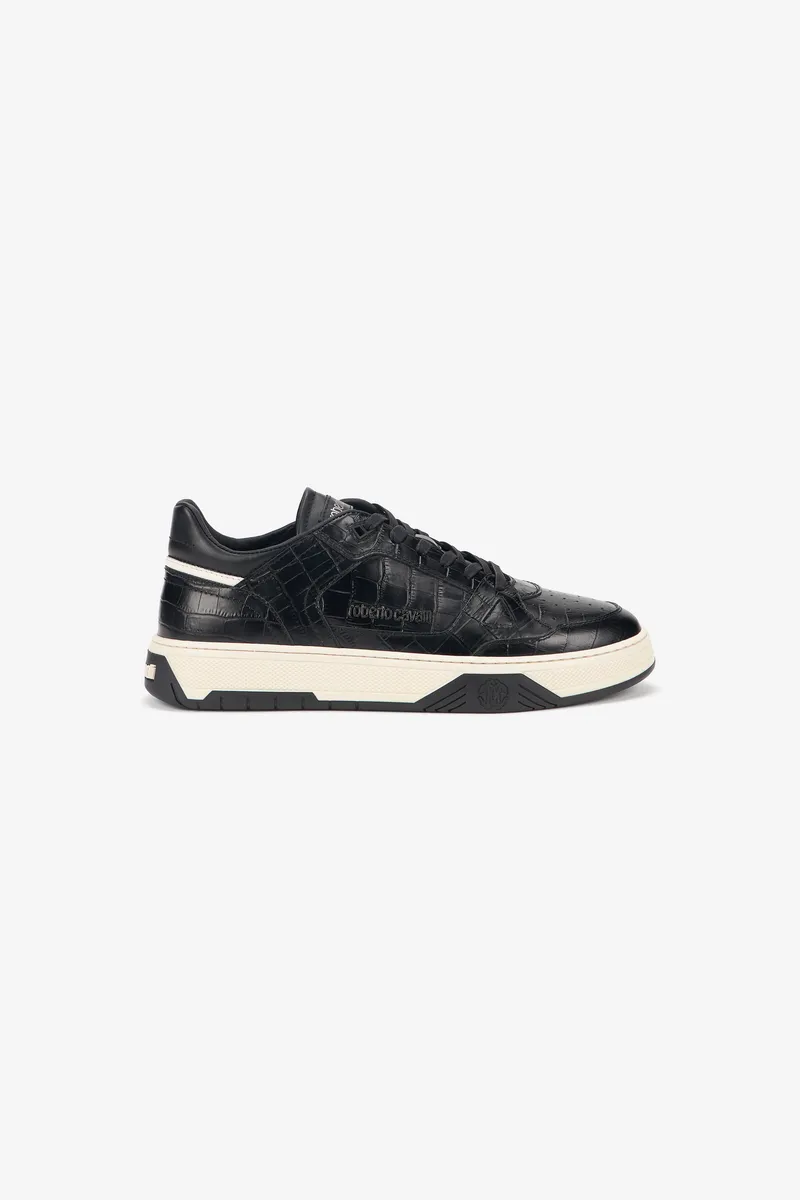 Roberto Cavalli Black Croc-Effect Sneakers | Thumbnail 2 Roberto Cavalli Black Croc-Effect Sneakers | Thumbnail 2