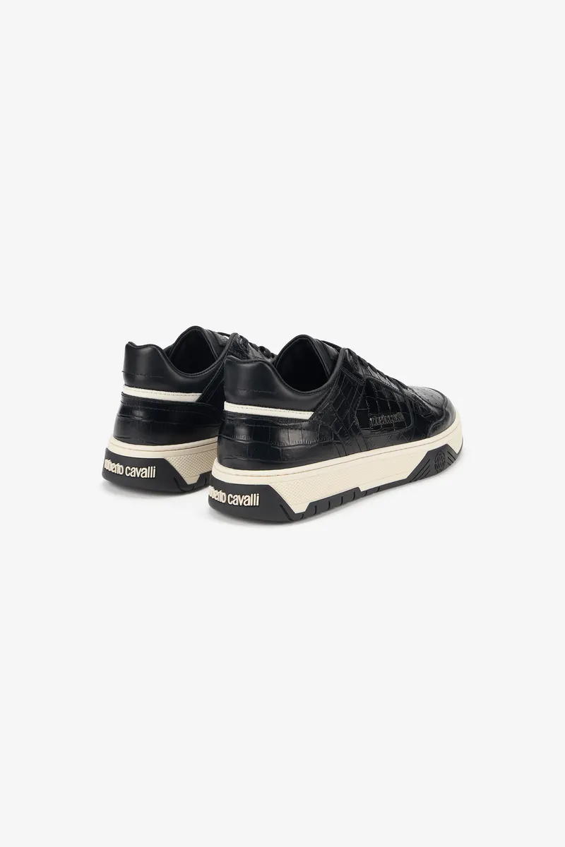 Roberto Cavalli Black Croc-Effect Sneakers | Thumbnail 3 Roberto Cavalli Black Croc-Effect Sneakers | Thumbnail 3