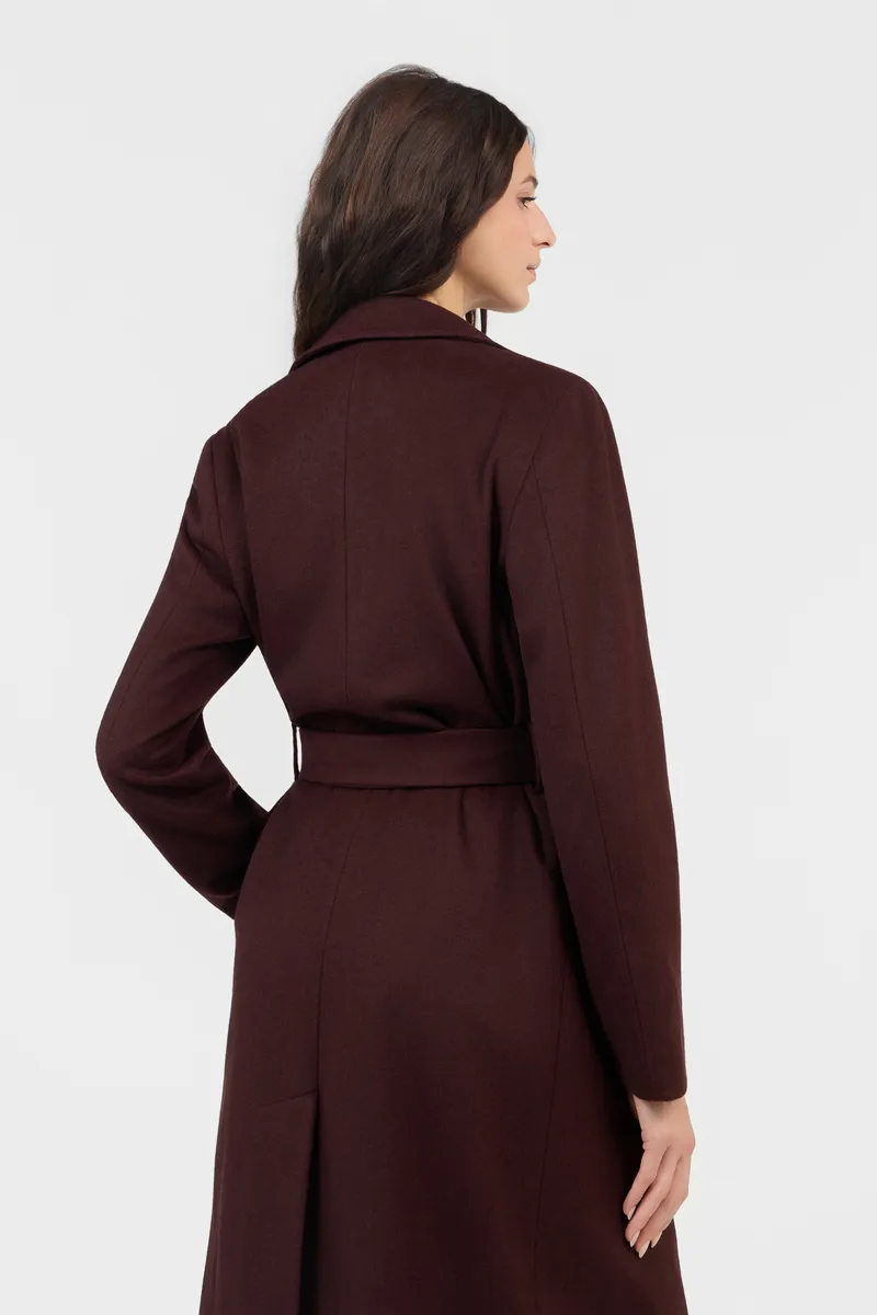 Roberto Cavalli Burgundy Belted Coat With Leopard Print Lining | Thumbnail 5 Roberto Cavalli Burgundy Belted Coat With Leopard Print Lining | Thumbnail 5