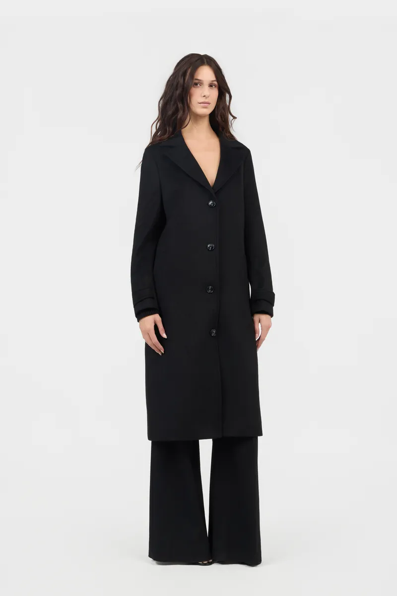Roberto Cavalli Black Coat With Leopard Print Lining | Thumbnail 2 Roberto Cavalli Black Coat With Leopard Print Lining | Thumbnail 2