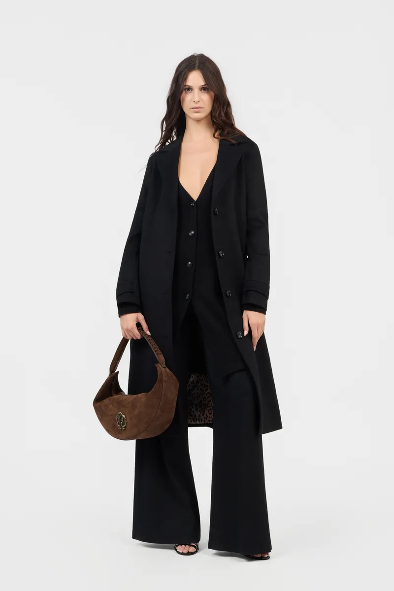 Roberto Cavalli Black Coat With Leopard Print Lining | Thumbnail 6 Roberto Cavalli Black Coat With Leopard Print Lining | Thumbnail 6