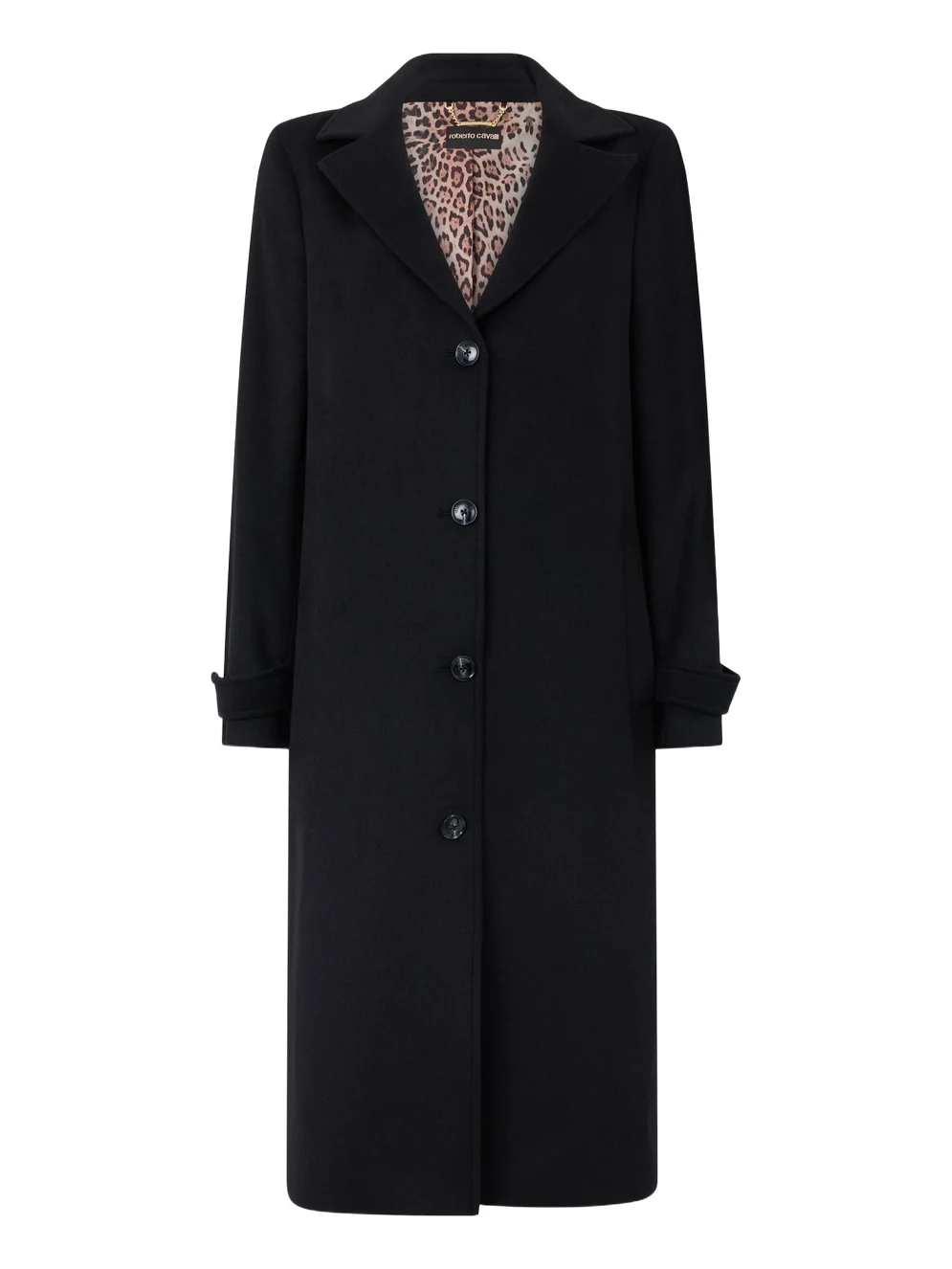 Black Coat With Leopard Print Lining Black Coat With Leopard Print Lining