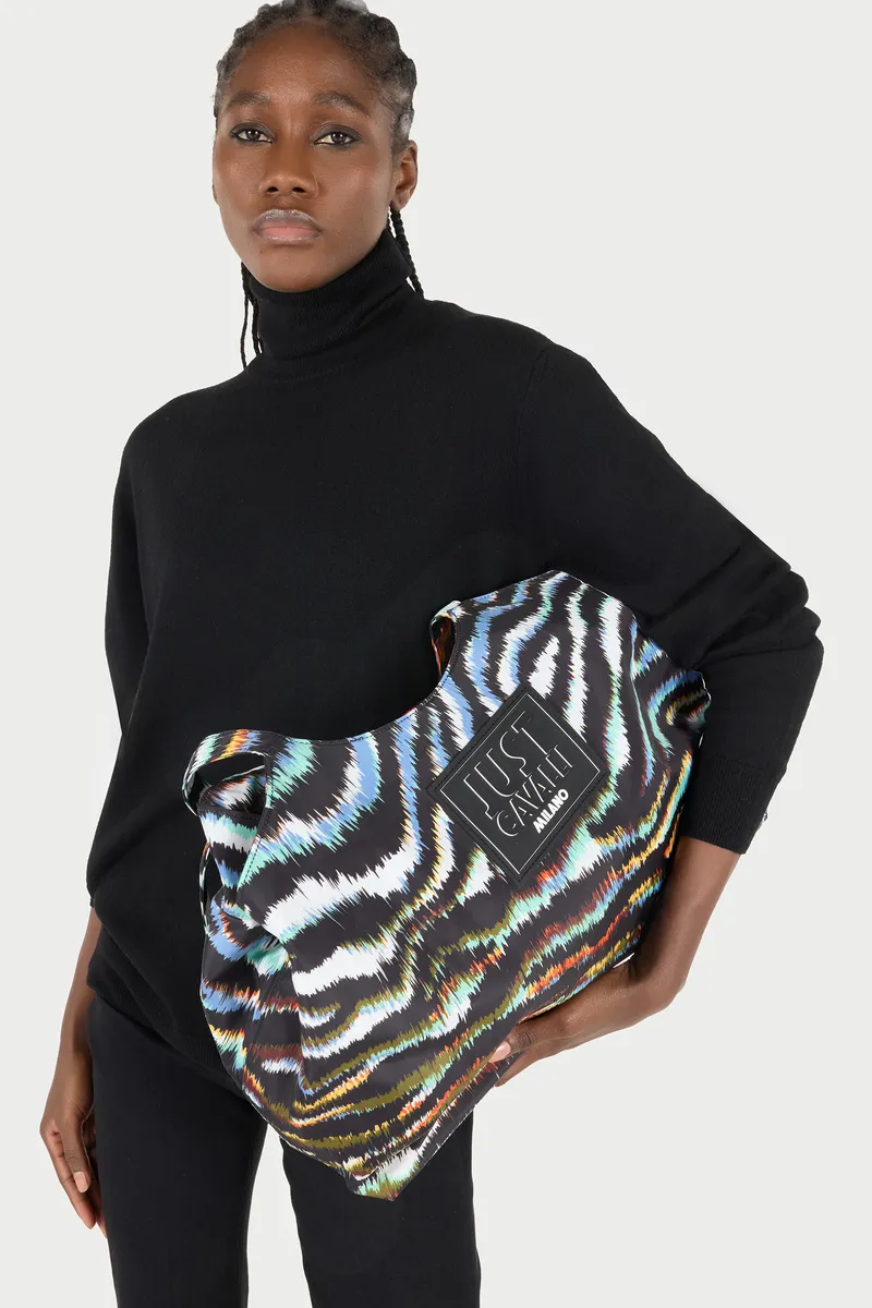 Roberto Cavalli Zebra Print Beach Bag With Logo Patch | Thumbnail 2