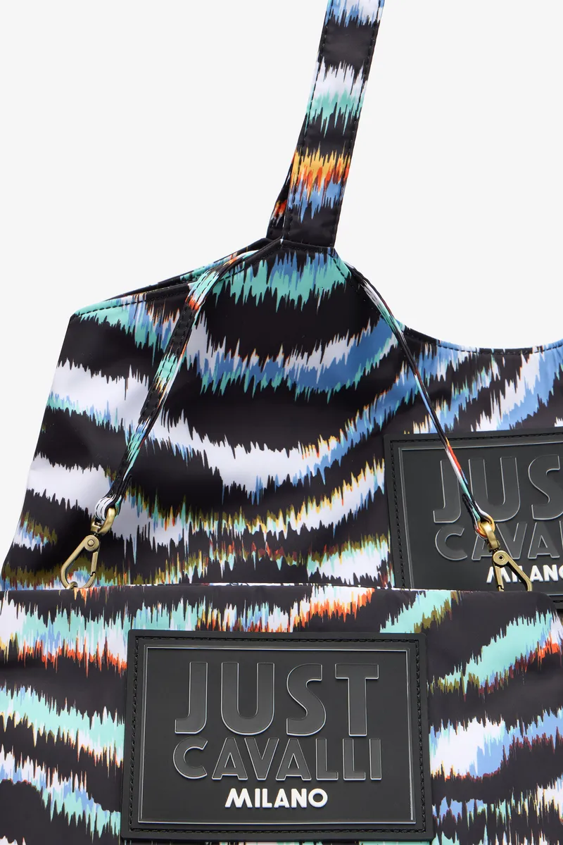 Roberto Cavalli Zebra Print Beach Bag With Logo Patch | Thumbnail 5