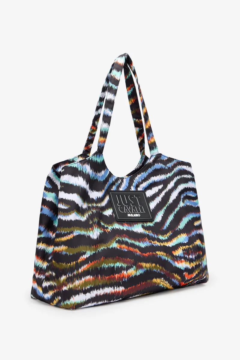 Roberto Cavalli Zebra Print Beach Bag With Logo Patch | Thumbnail 6