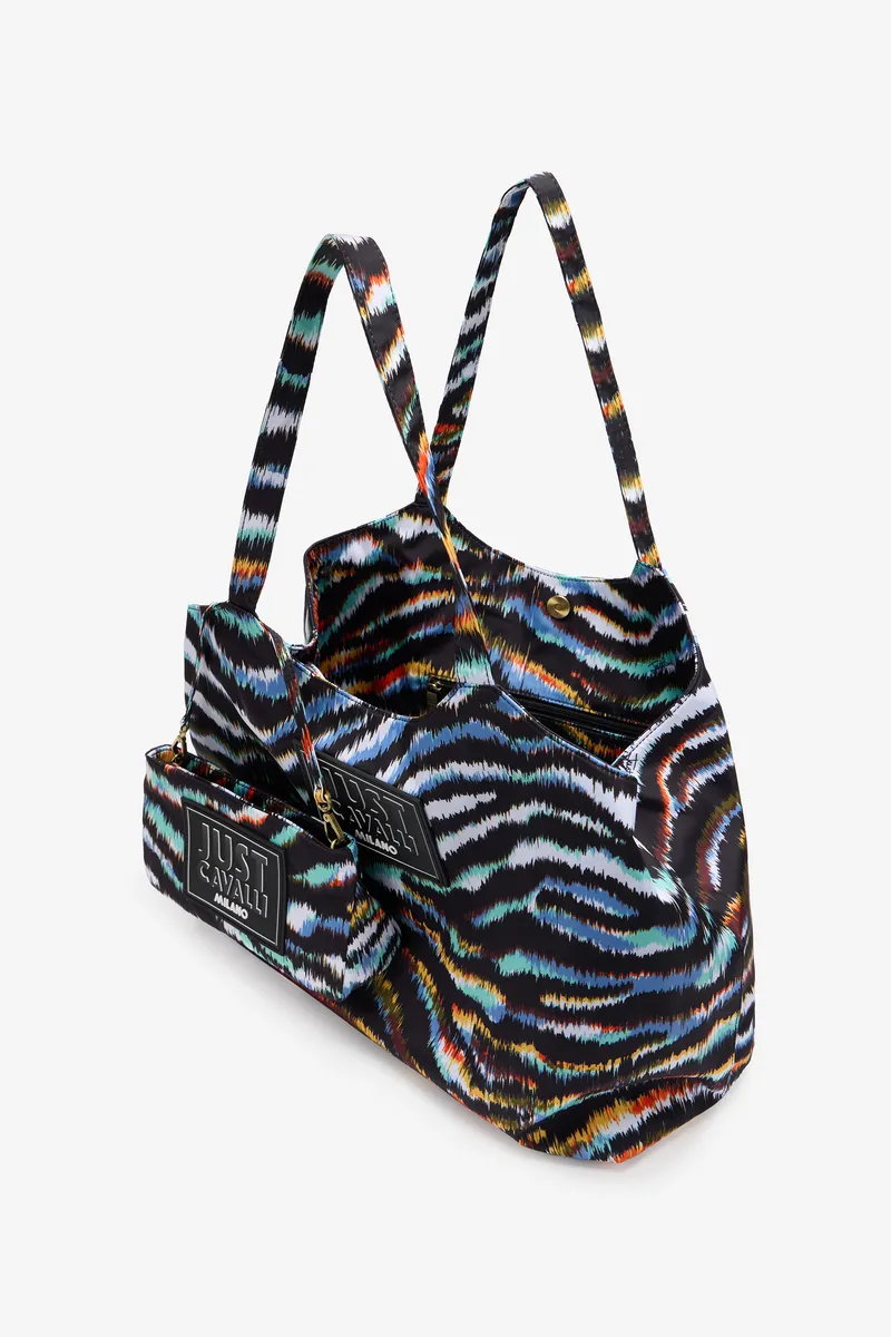 Roberto Cavalli Zebra Print Beach Bag With Logo Patch | Thumbnail 7