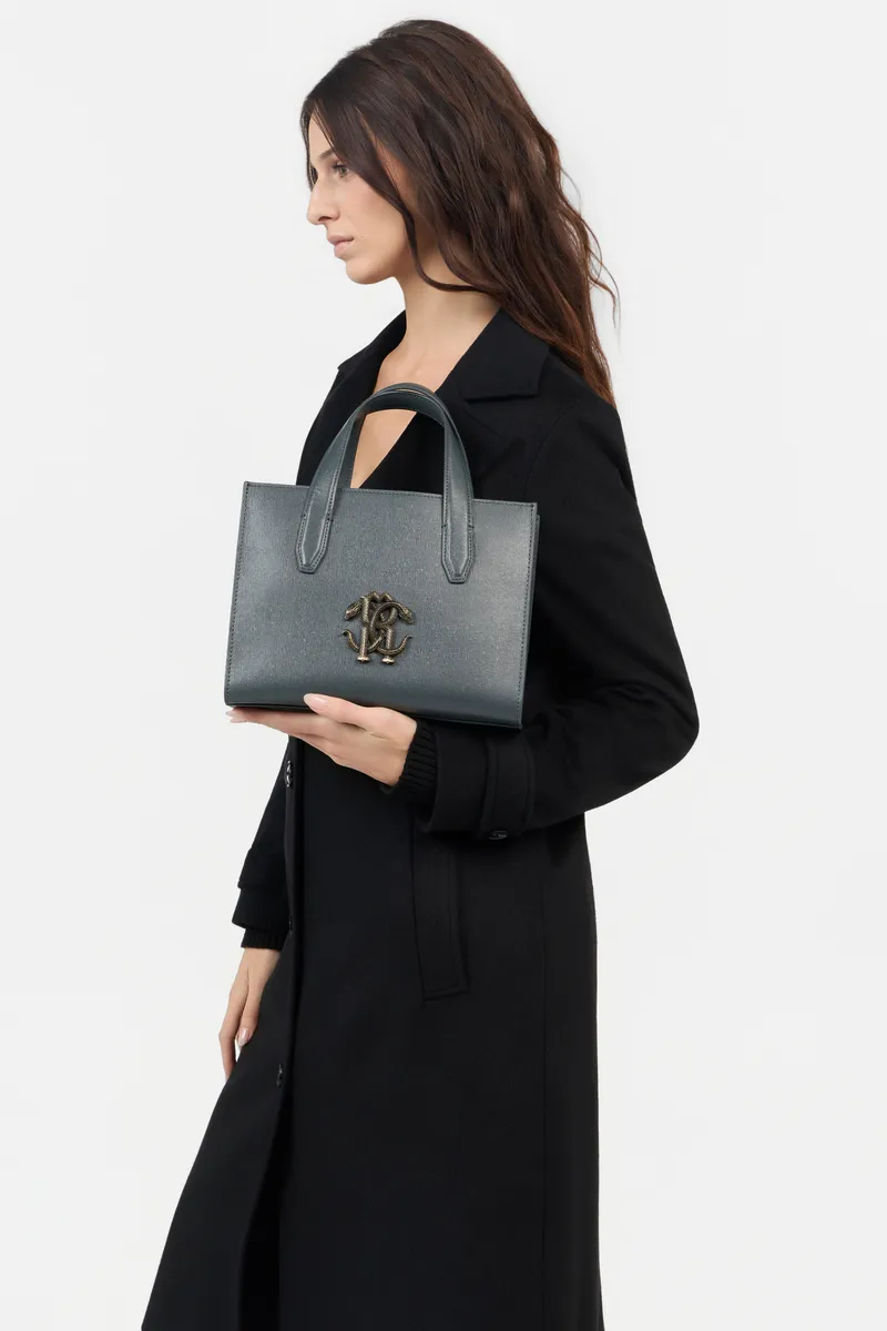 Roberto Cavalli Slate Grey Shoulder Bag With RC Monogram | Thumbnail 2