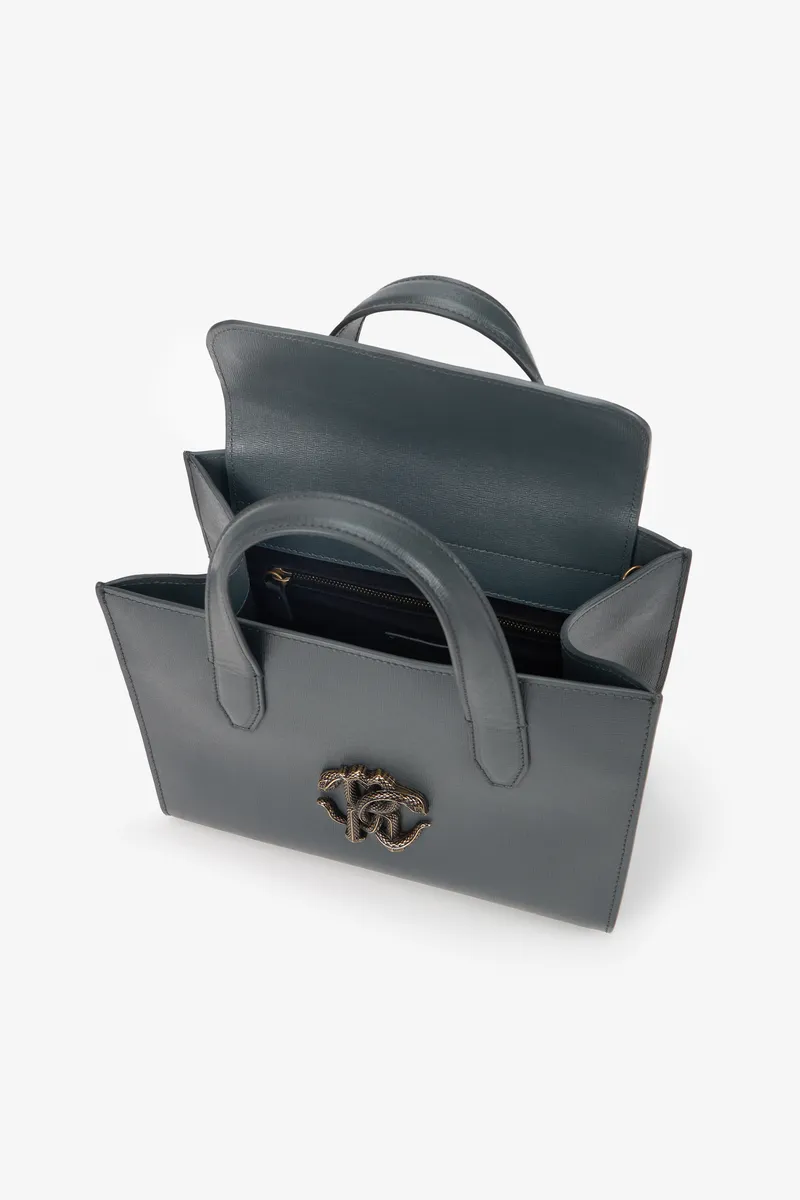 Roberto Cavalli Slate Grey Shoulder Bag With RC Monogram | Thumbnail 5