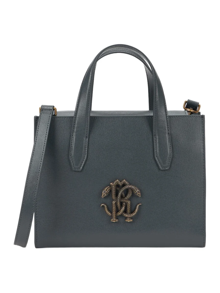 Slate Grey Shoulder Bag With RC Monogram Slate Grey Shoulder Bag With RC Monogram