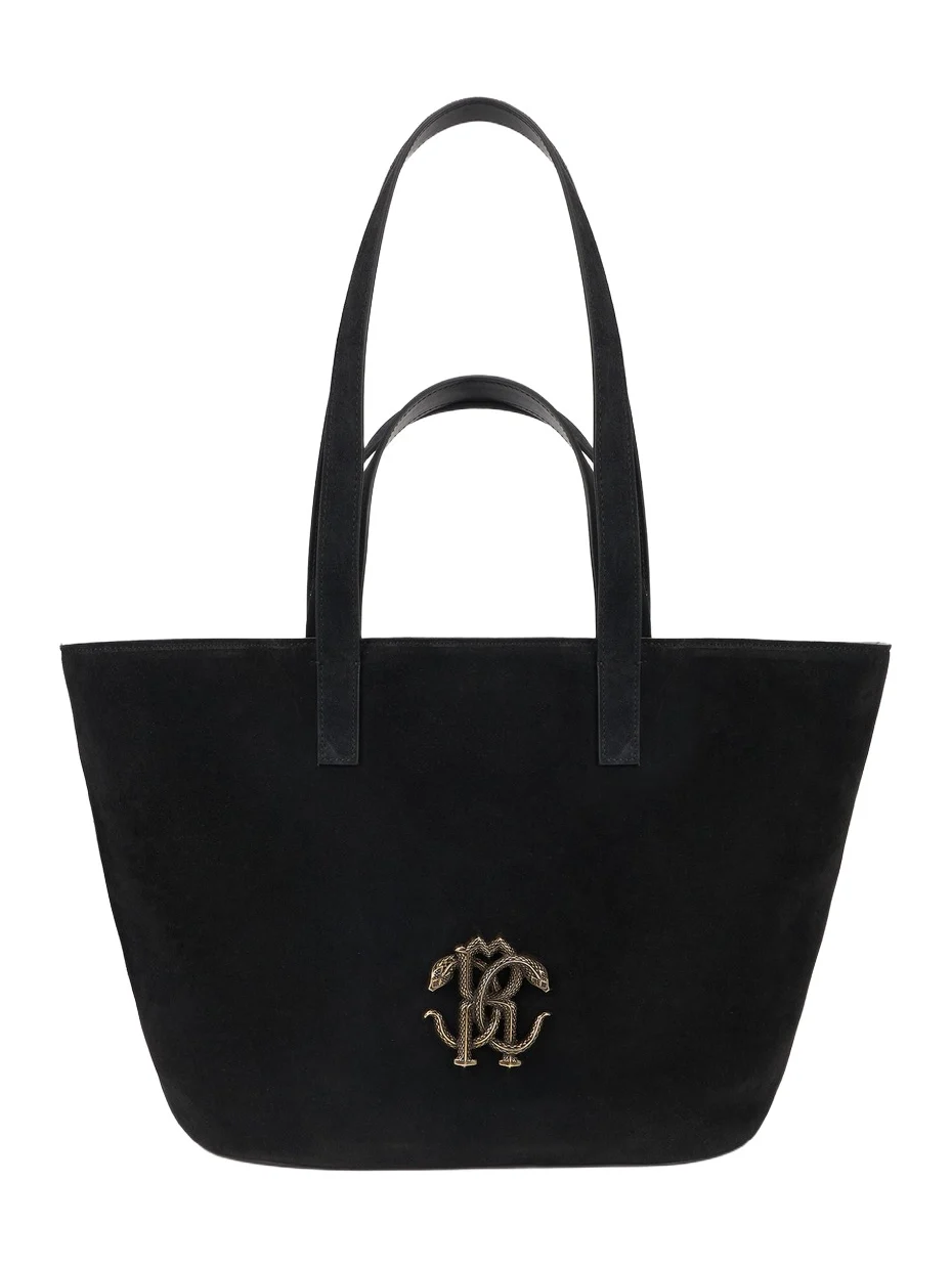Roberto Cavalli Black Shopping Bag With RC Monogram