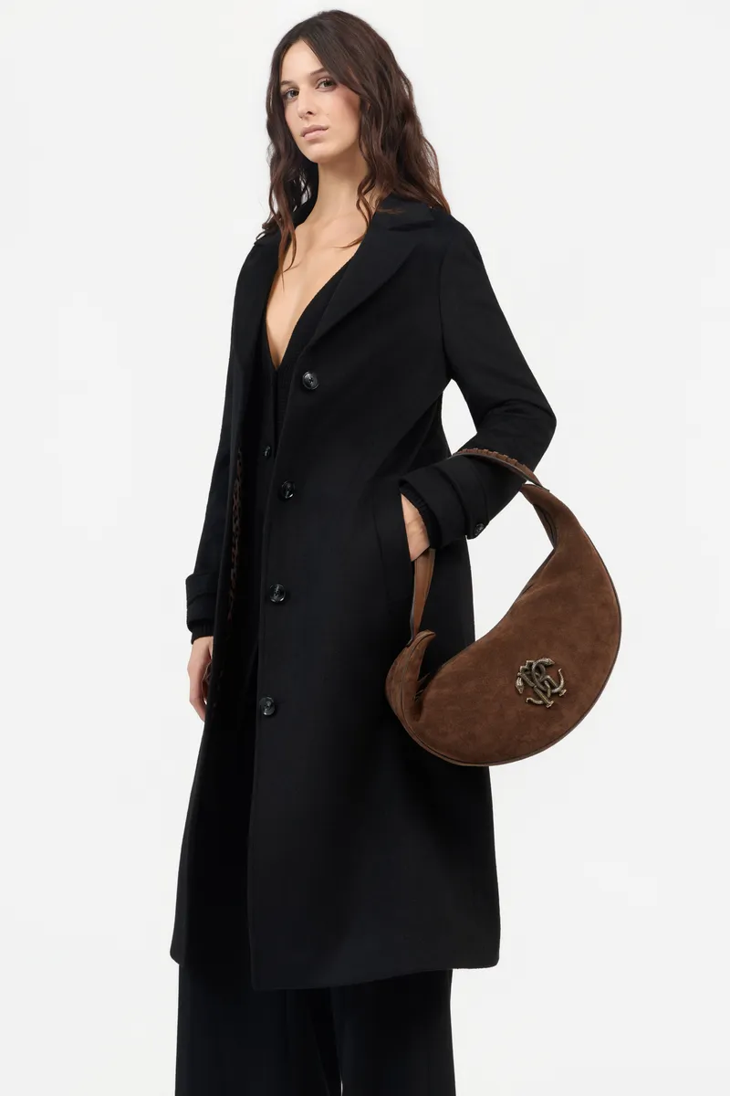 Roberto Cavalli Brown Soft Shoulder Bag With RC Monogram | Thumbnail 2