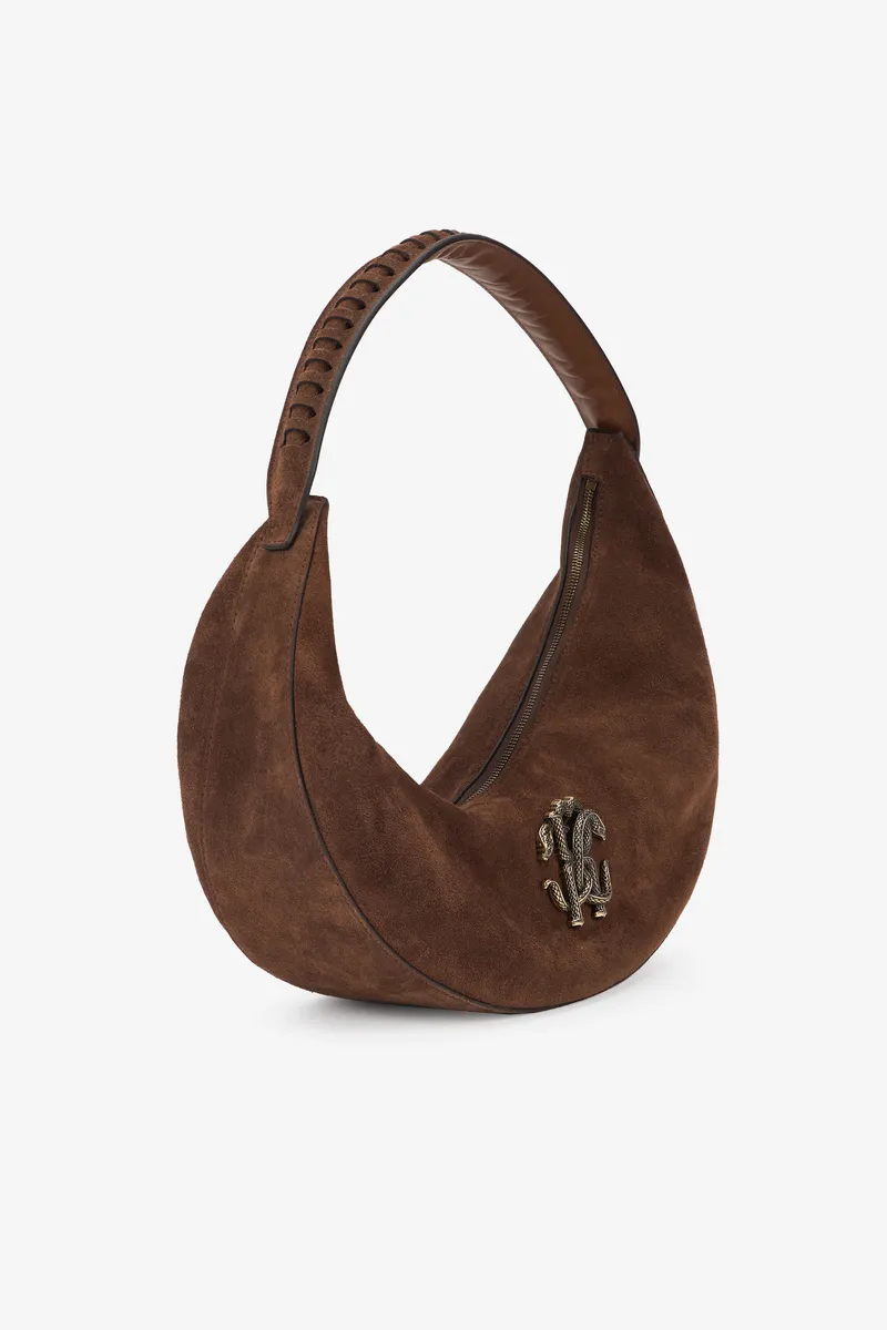 Roberto Cavalli Brown Soft Shoulder Bag With RC Monogram | Thumbnail 4