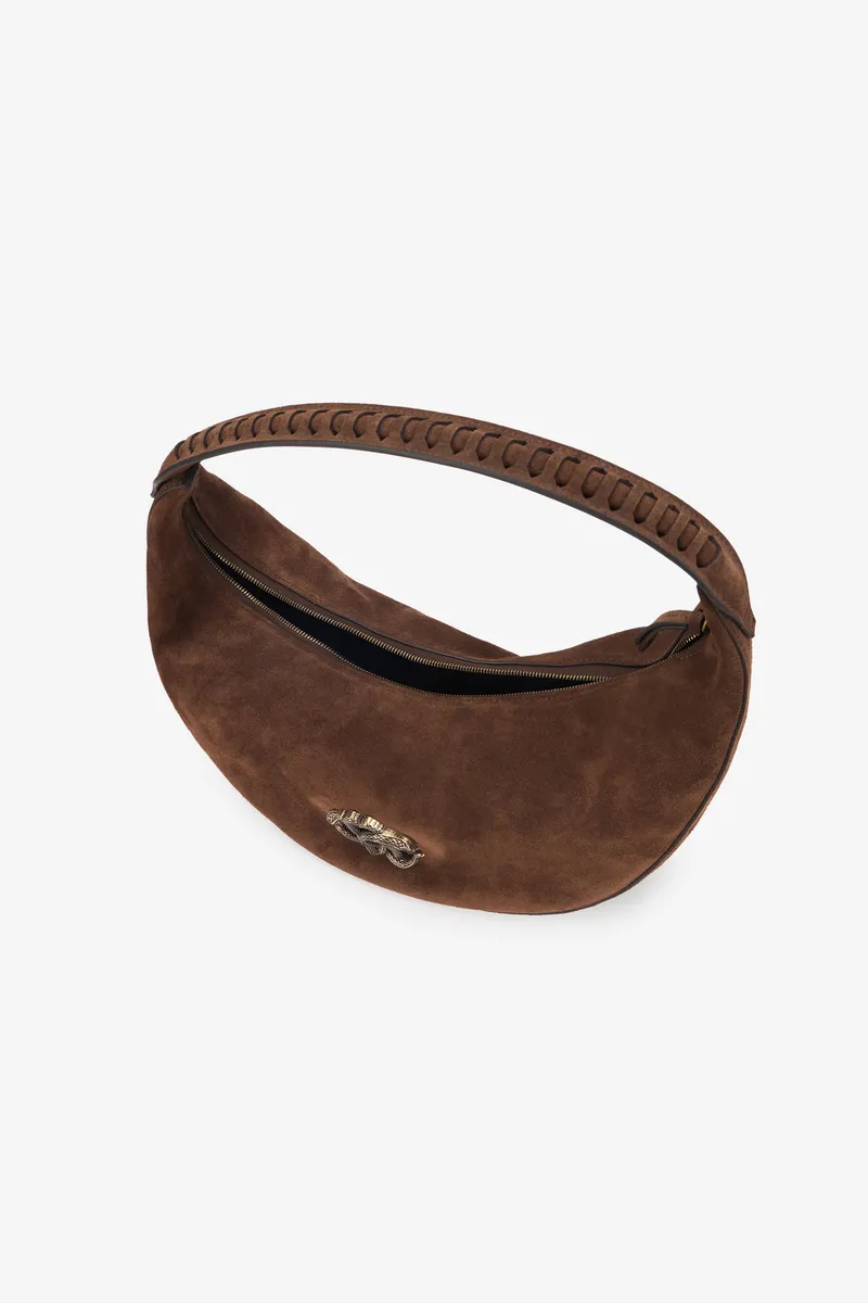 Roberto Cavalli Brown Soft Shoulder Bag With RC Monogram | Thumbnail 5